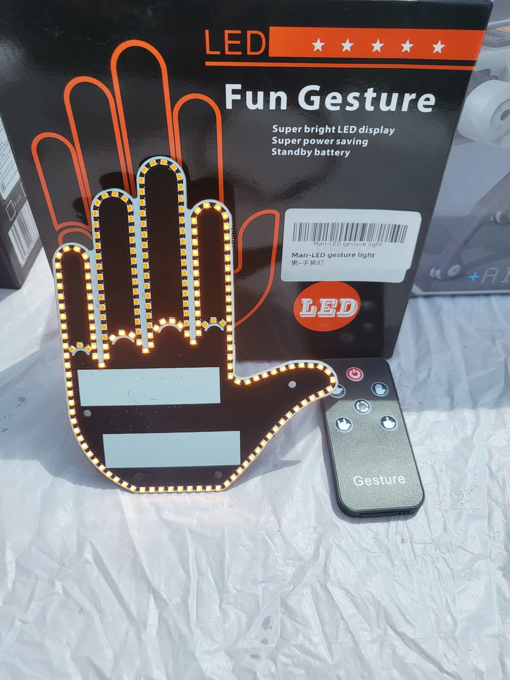 LED Fun Gesture Hand LED Display - Black and Orange